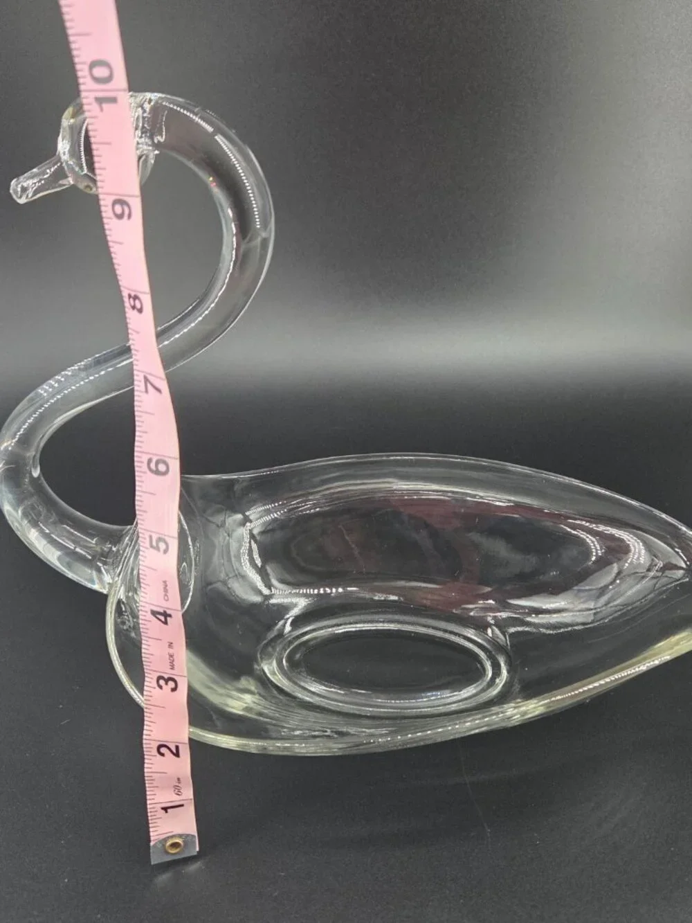 Vintage Duncan Miller Glass Swan Bowl 12